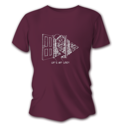 Pánske poľovnícke tričko tetrao dvere - bordové - F11 DVERE - burgundy