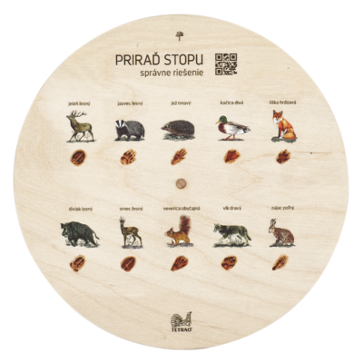 Vzdelávacie otočné koleso tetrao - priraď stopy zveri - _DSC9286