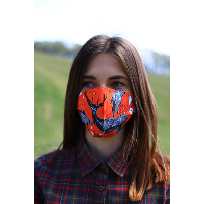 Tetrao bavlnená ochranná maska na tvár - les - ochranne_rusko_na_tvar.oranzove (2)