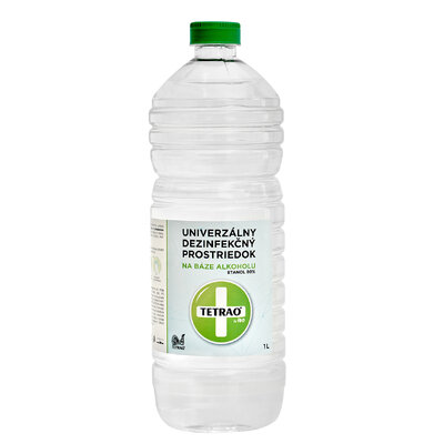 Tetrao dezinfekčný prostriedok (aj na ruky) na báze alkoholu (univerzálny) 1l - 1889 ibo produktove foto dezinfekcia tetrao 03-2020_lo