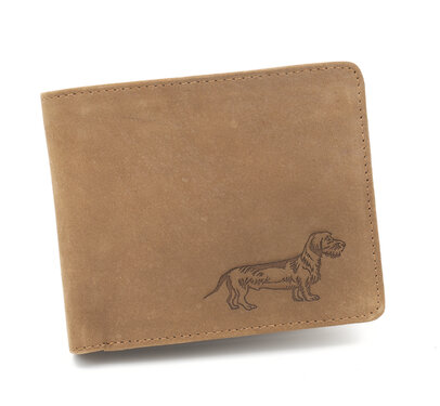 Bőr pénztárca TETRAO drótos tacskó vízszintes