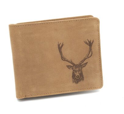 bőr pénztárca TETRAO – Szarvas fej vízszintes