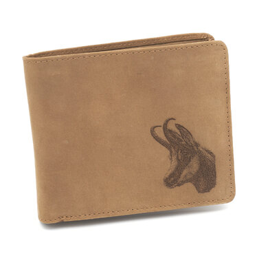 Bőr pénztárca TETRAO - zerge vízszintes