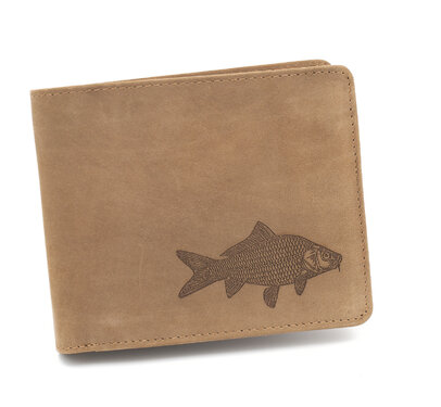 Bőr pénztárca TETRAO – ponty vízszintes