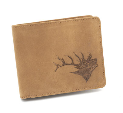 Bőr pénztárca TETRAO  – bőgő szarvas vízszintes