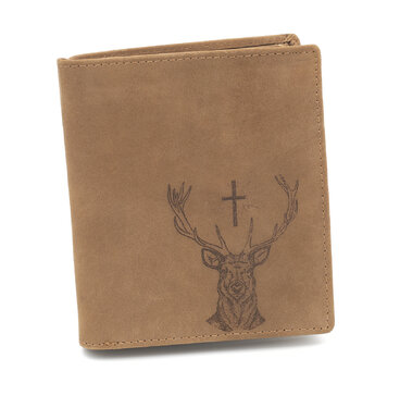 Bőr pénztárca TETRAO Szent Hubert magas