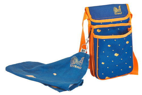 Brašňa na brokové náboje TETRAO modrá + uteráčik s motívom asfaltové holuby