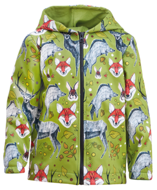 Geacă pentru copii cu imprimeu pădure verde 