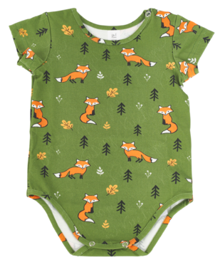 Body copii TETRAO, mânecă scurtă - vulpi portocalii