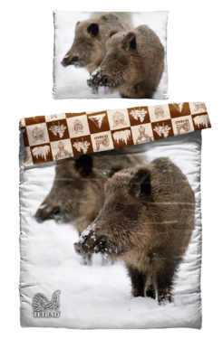 Kétoldalas ágynemű cipzárral TETRAO – Vaddisznó