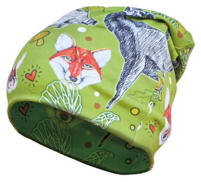 Obojstranná čiapka TETRAO s potlačou zelený les pre dospelých 