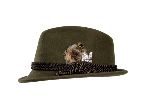 Pălărie de vânătoare pentru copii TETRAO verde - cu șnur triplu maro 