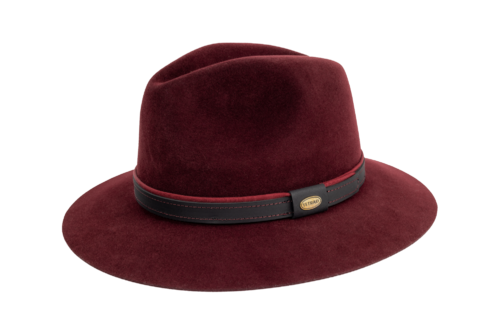 Lovecký klobouk TETRAO Exclusive zajíc - bordó