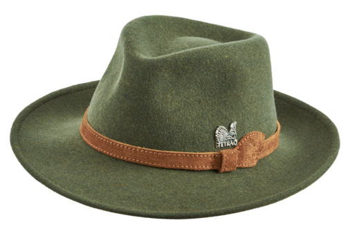 Poľovnícky klobúk TETRAO - s remienkom zo svetlej kože zelený
