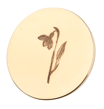 Arany fülbevaló medál TETRAO hóvirág