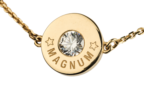 Arany karkötő TETRAO lőszerhüvely kővel 