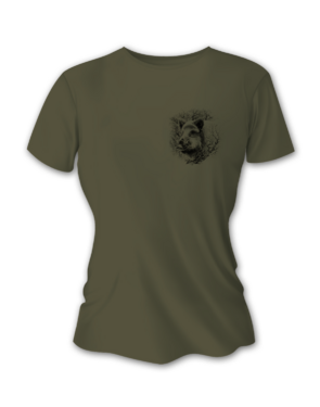 Tricou vânătoare de damă TETRAO mistreț mic - verde 