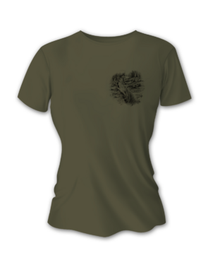 Tricou vânătoare de damă TETRAO cerb mic - verde 
