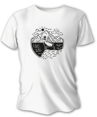 Tricou de vânătoare damă TETRAO capră neagră - alb