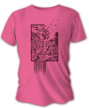 Tricou de vânătoare damă TETRAO cascadă - roz
