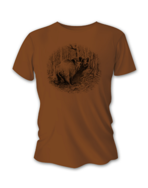 Tricou vânătoare de bărbați TETRAO mistreț mare - maro