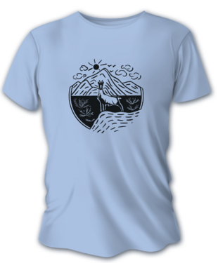 Tricou de vânătoare pentru bărbați TETRAO capră neagră - albastru