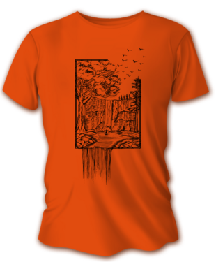 Tricou de vânătoare pentru bărbați TETRAO cascadă - portocaliu