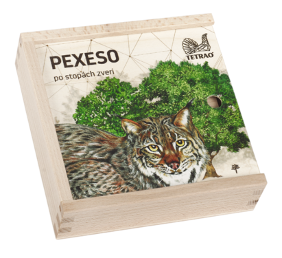 Dřevěné vzdělávací pexeso TETRAO - po stopách zvěře