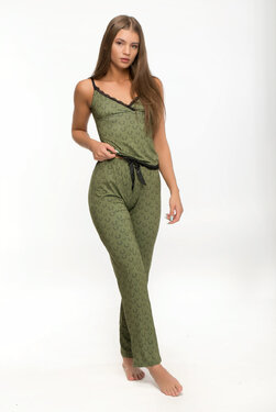 TETRAO - set pantaloni lungi cu maieu și dantelă