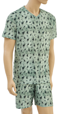 Pijama bărbați de vânătoare TETRAO cu motiv cerb verde deschis