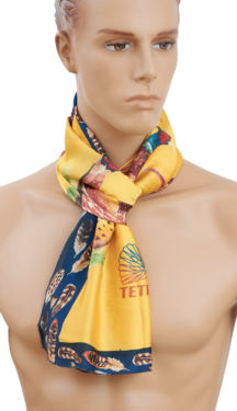 Eșarfă TETRAO fazani pe un fundal portocaliu