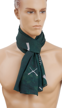 Eșarfă TETRAO puști albe pe un fundal verde închis