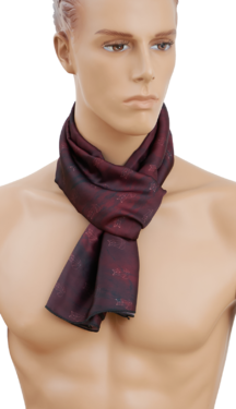 Eșarfă TETRAO vișiniu cu model