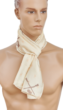 Eșarfă TETRAO puști pe un fundal culoare crem