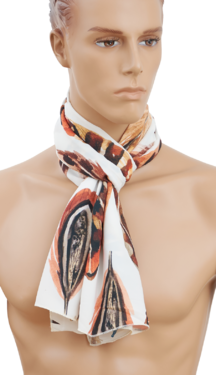 Eșarfă TETRAO pană pe fundal alb