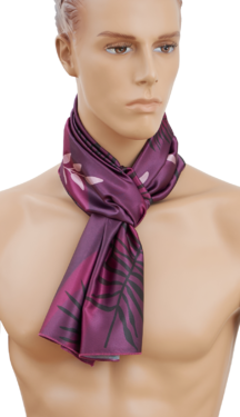Eșarfă TETRAO model cu frunze - violet