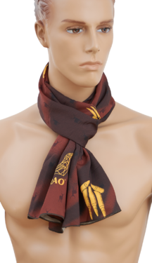 Eșarfă TETRAO cu model - maro castan