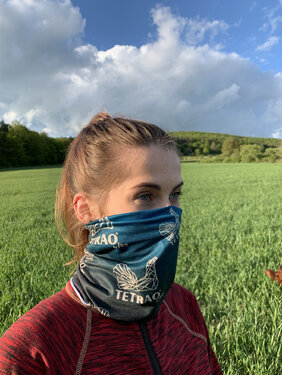 Bandană multifuncțională pentru protecția facială TETRAO verde închis 