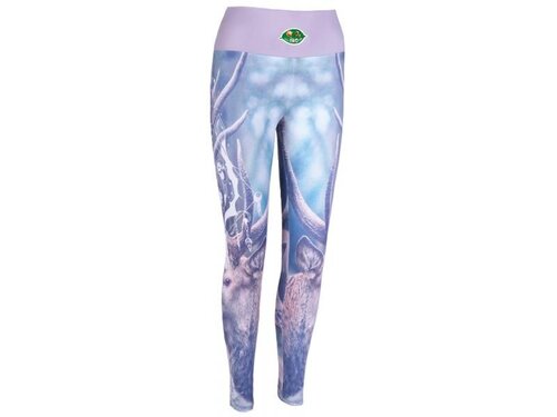 Colanți de vânătoare damă cu imprimeu cerb TETRAO