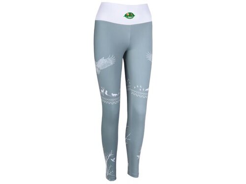 Colanți de vânătoare damă cu imprimeu vultur - verde TETRAO 