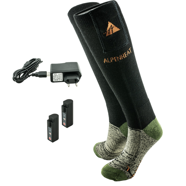 Vyhrievané ponožky Alpenheat FIRE-SOCKS zeleno-čierne Vyhrievané ponožky Alpenheat FIRE-SOCKS zeleno-čierne