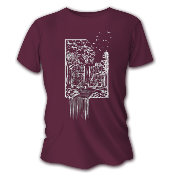 Tricou de vânătoare pentru bărbați TETRAO cascadă - burgundia Tricou de vânătoare pentru bărbați TETRAO cascadă - burgundia
