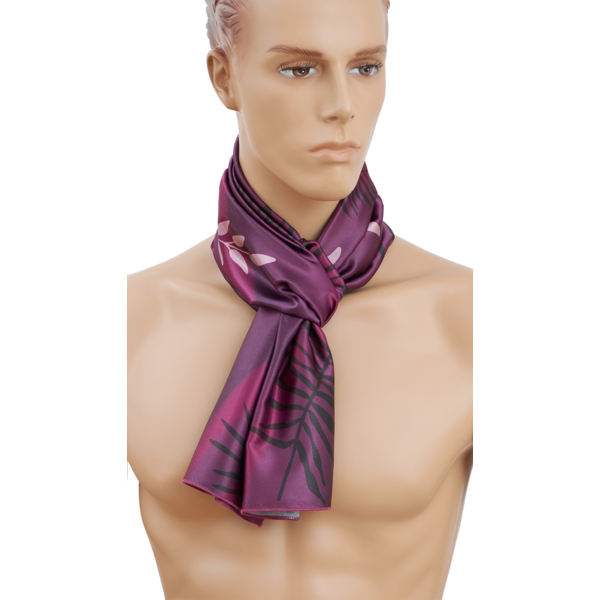 Eșarfă TETRAO model cu frunze - violet