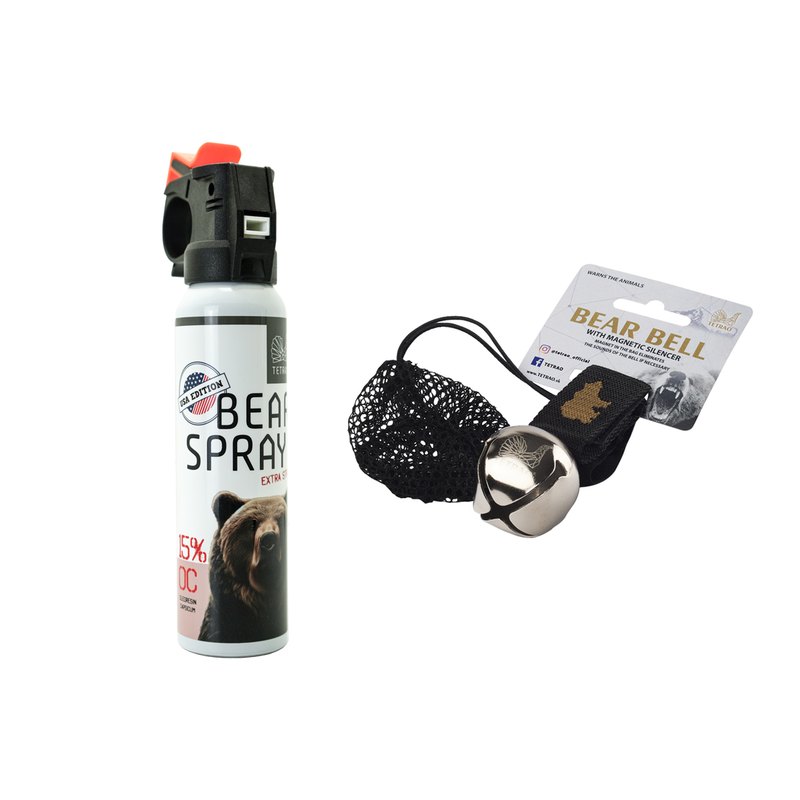 Ciupercar pachet împotriva urșilor TETRAO - Bear spray 150 ml + clopoțel