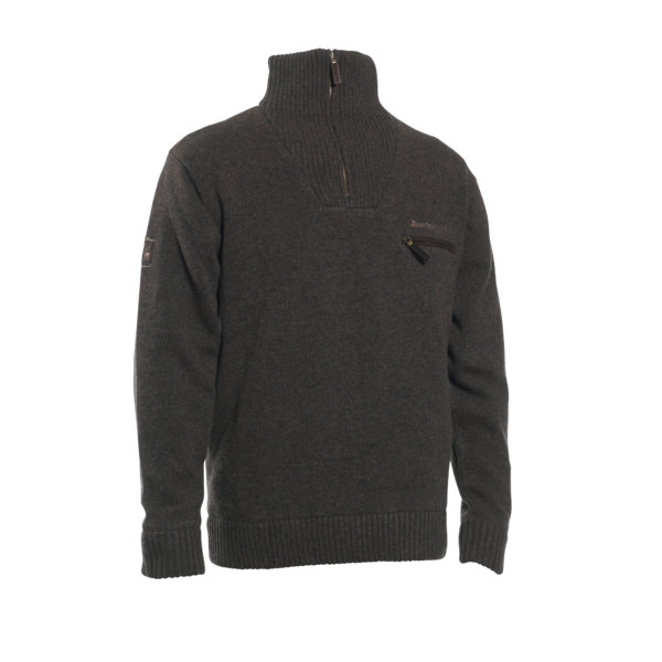 Kendal Knit with zip-neck Dark Elm