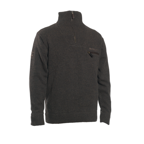 Kendal Knit with zip-neck Dark Elm