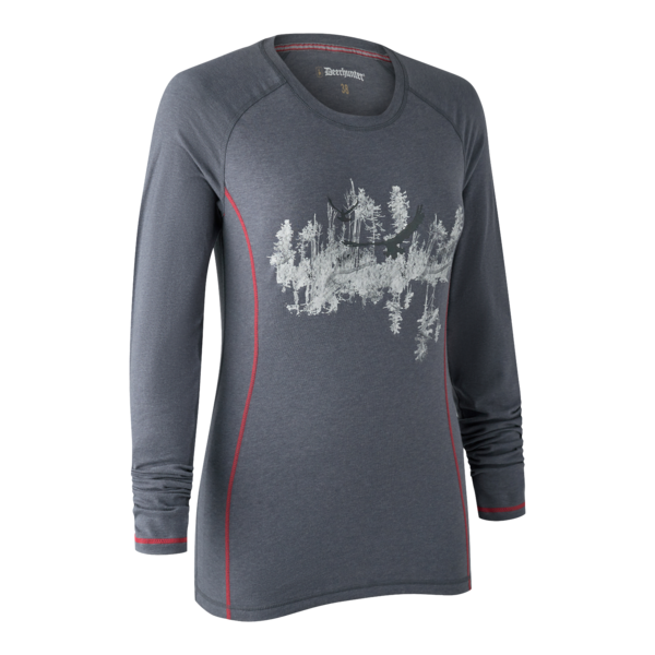 Lady Hazel T-shirt with long sleeves Iron melange Lady Hazel T-shirt with long sleeves Iron melange