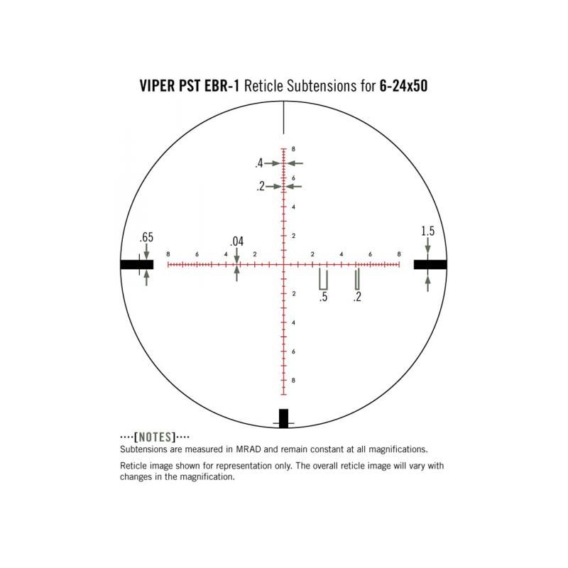 Puškohľad VORTEX Viper PST 6-24x50 FFP s krížom EBR-1 MRAD 7 Puškohľad VORTEX Viper PST 6-24x50 FFP s krížom EBR-1 MRAD 7