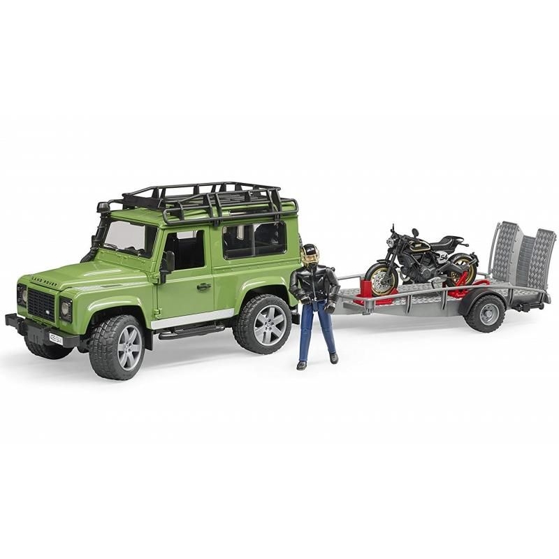 Land Rover s prívesom, Ducati, figúrka BRUDER Land Rover s prívesom, Ducati, figúrka BRUDER