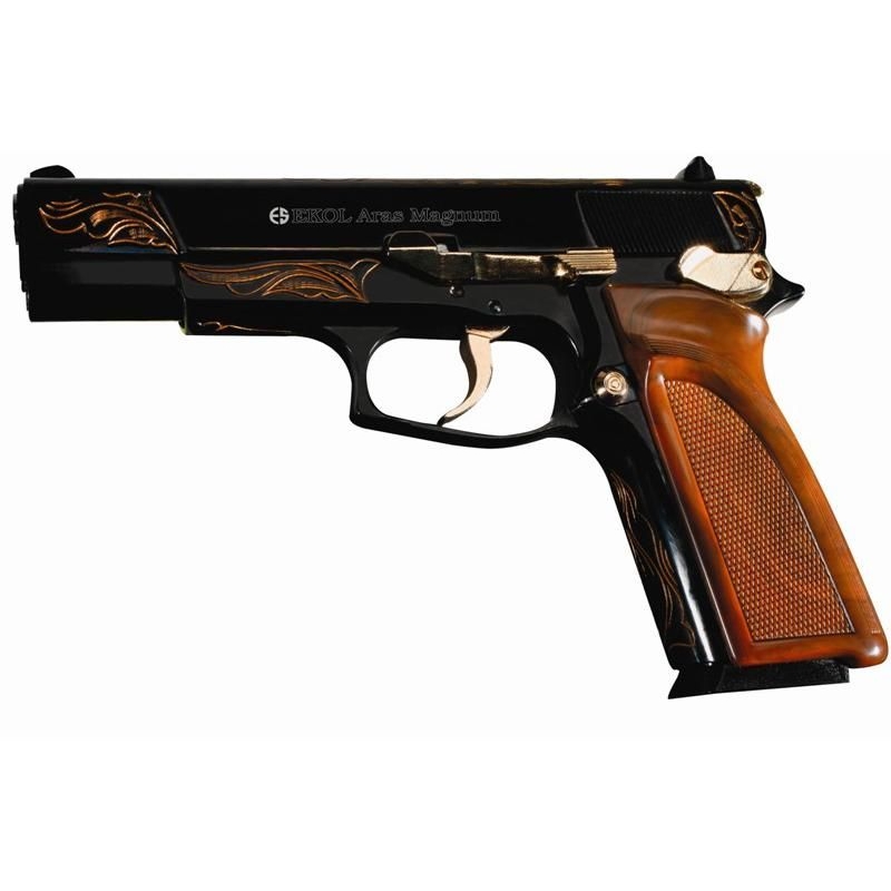 Obranná plynová pištoľ EKOL Aras Magnum Black Gold Engraved Obranná plynová pištoľ EKOL Aras Magnum Black Gold Engraved